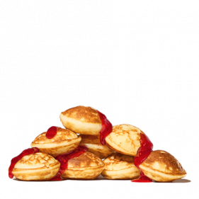 Mini Pancakes with Raspberry sauce